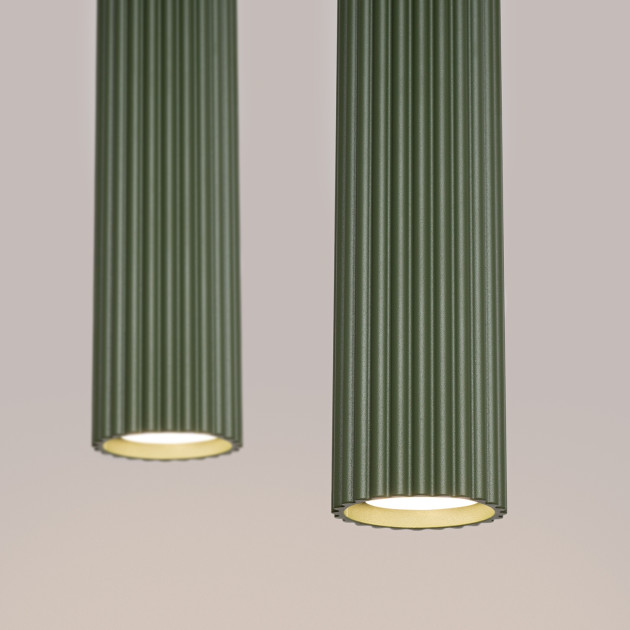 Lampe suspendue Elaen 2 vert olive