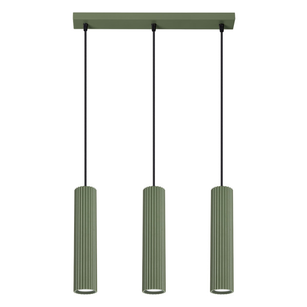 Lampe suspendue Elaen 3L vert olive