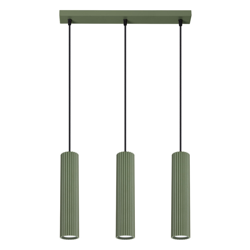 Lampe suspendue Elaen 3L vert olive