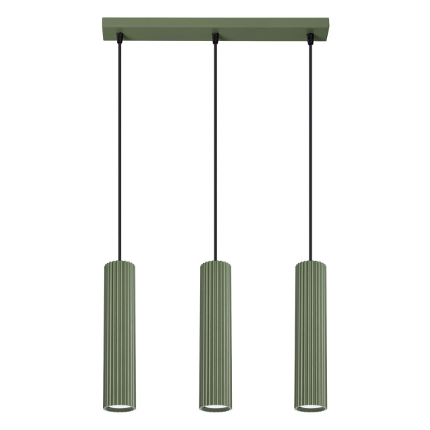 Lampe suspendue Elaen 3L vert olive