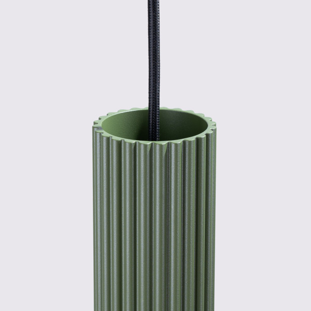Lampe suspendue Elaen 3L vert olive