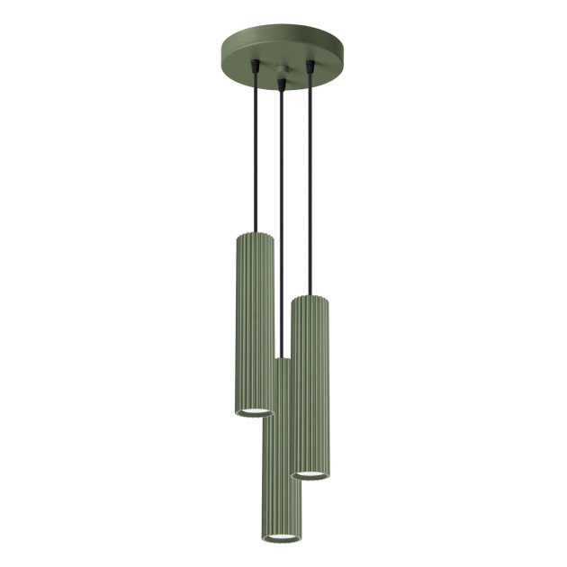 Lampe suspendue Elaen 3P vert olive