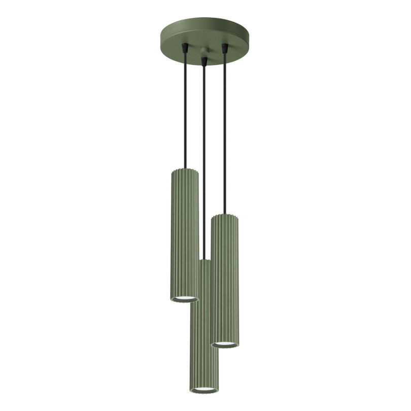Lampe suspendue Elaen 3P vert olive