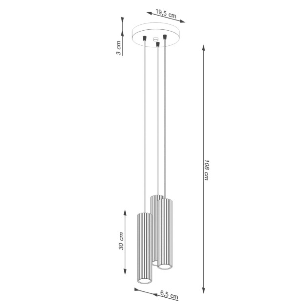 Lampe suspendue Elaen 3P vert olive