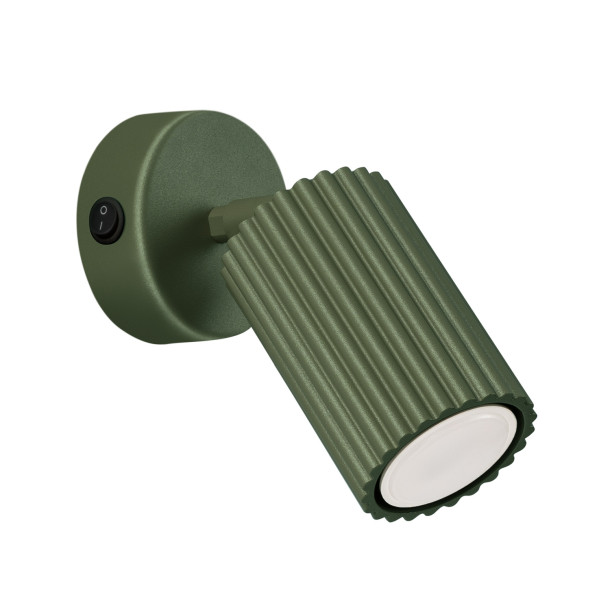 Applique Elaen vert olive avec interrupteur
