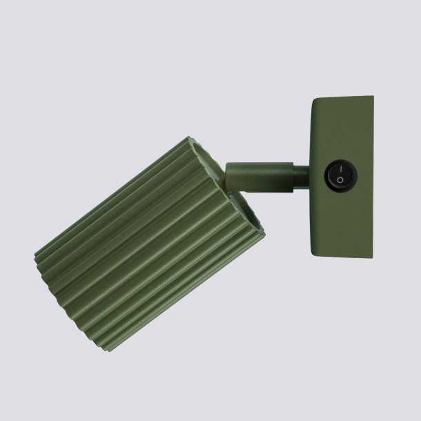 Applique Elaen vert olive avec interrupteur