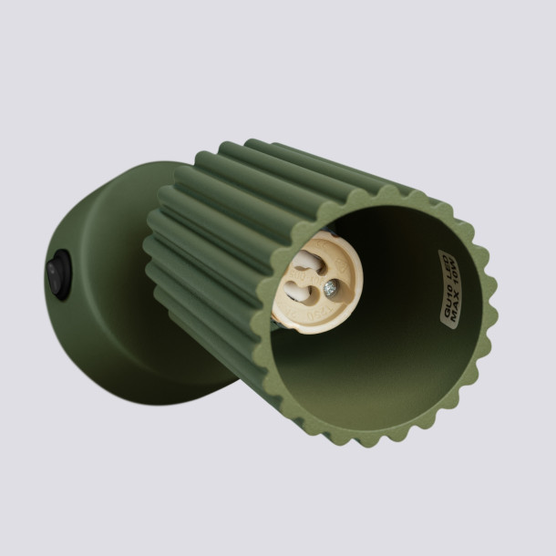 Applique Elaen vert olive avec interrupteur