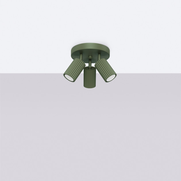 Plafonnier Elaen 3P vert olive