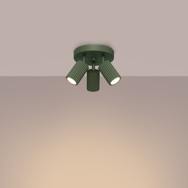 Plafonnier Elaen 3P vert olive