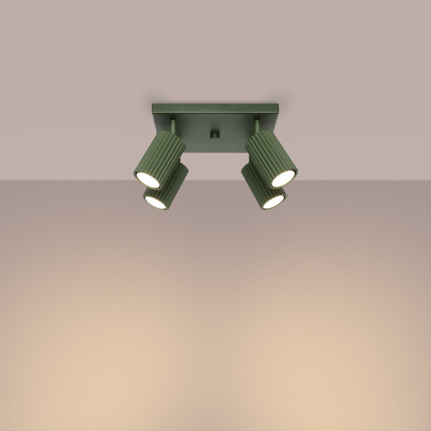 Plafonnier Elaen 4 vert olive