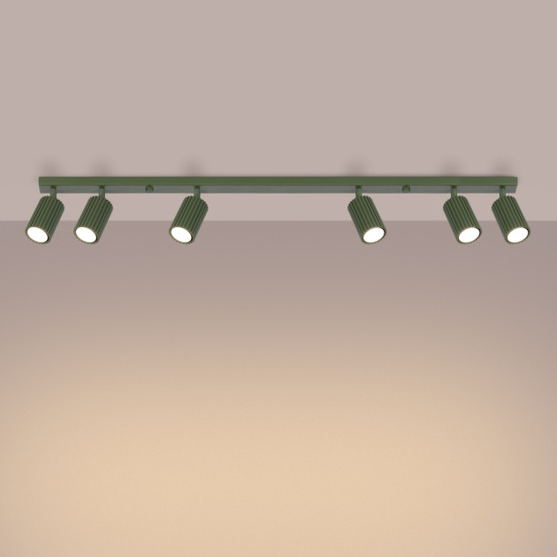 Plafonnier Elaen 6L vert olive