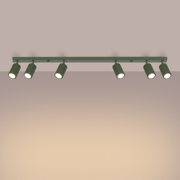 Plafonnier Elaen 6L vert olive