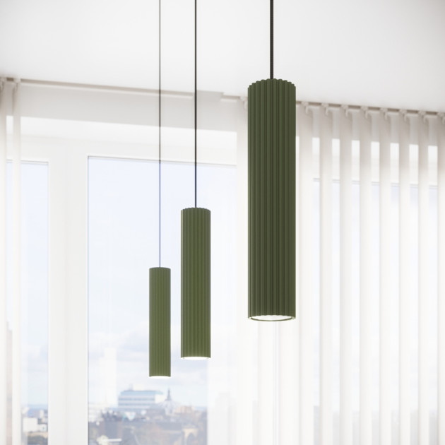 Plafonnier Elaen 6L vert olive