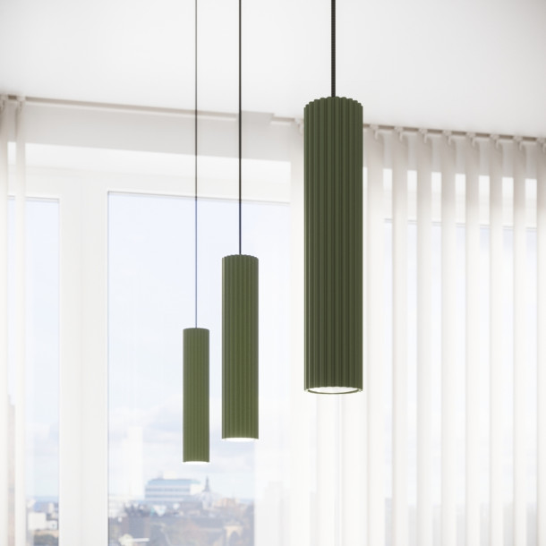 Plafonnier Elaen 6L vert olive