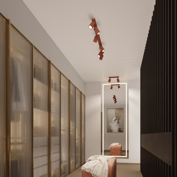 Plafonnier Elaen 10 rouge ocre