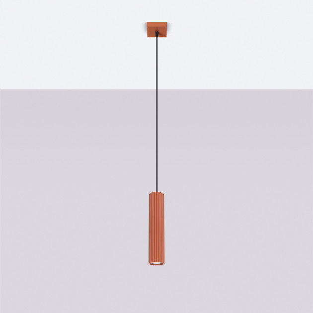 Lampe suspendue Elaen 1 rouge ocre