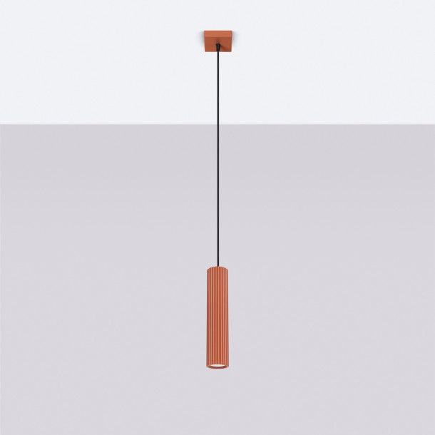 Lampe suspendue Elaen 1 rouge ocre