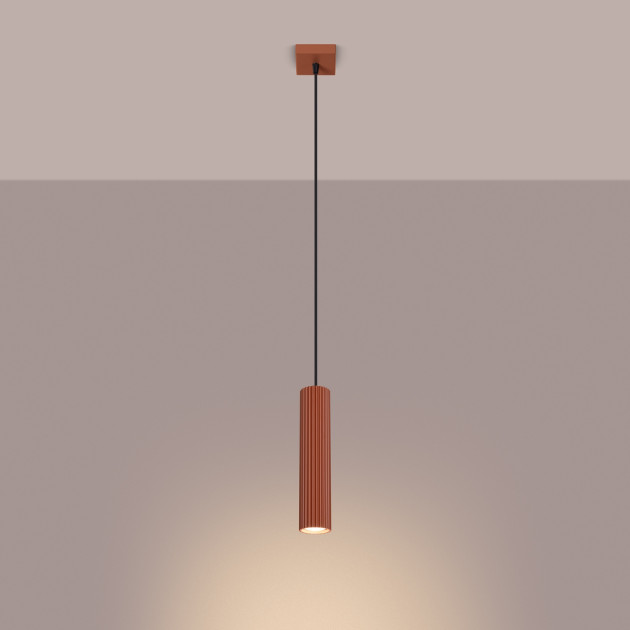 Lampe suspendue Elaen 1 rouge ocre