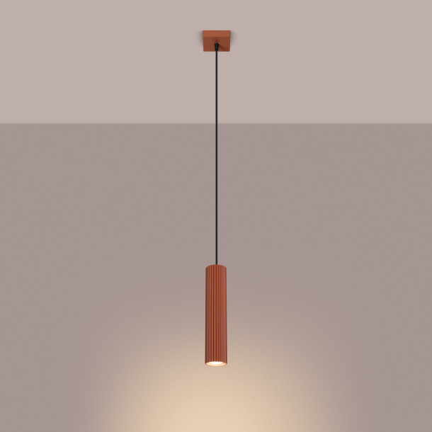 Lampe suspendue Elaen 1 rouge ocre