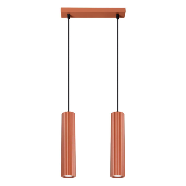 Lampe suspendue Elaen 2 rouge ocre