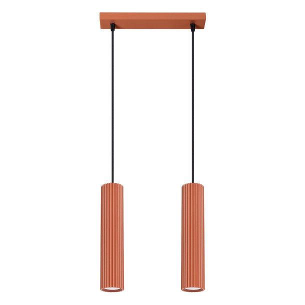 Lampe suspendue Elaen 2 rouge ocre
