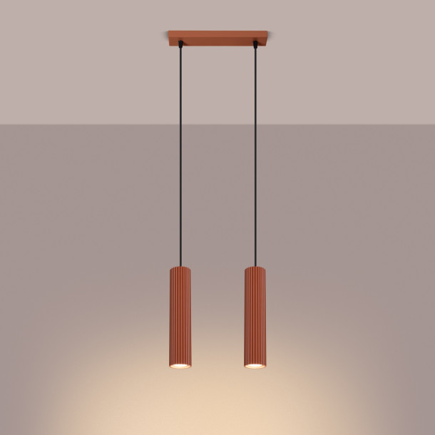 Lampe suspendue Elaen 2 rouge ocre