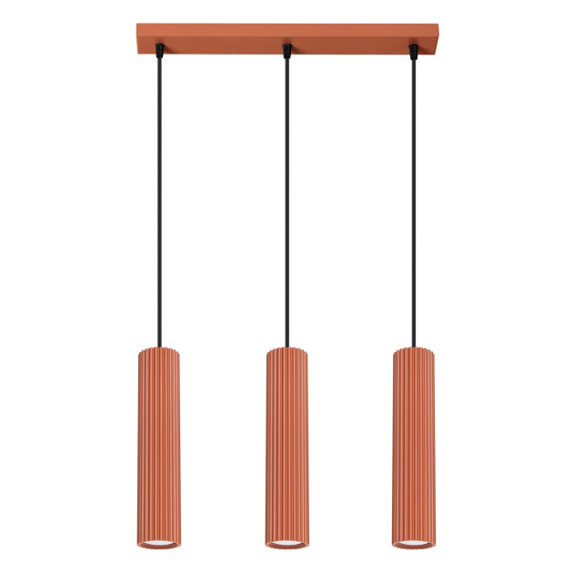 Lampe suspendue Elaen 3L rouge ocre