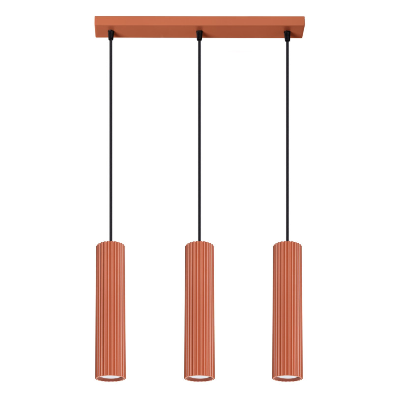 Lampe suspendue Elaen 3L rouge ocre