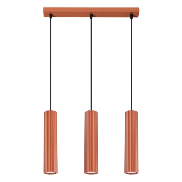 Lampe suspendue Elaen 3L rouge ocre