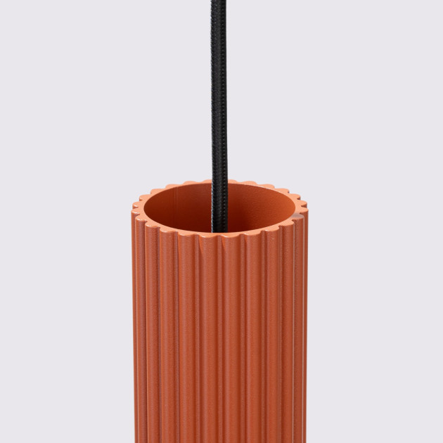 Lampe suspendue Elaen 3L rouge ocre