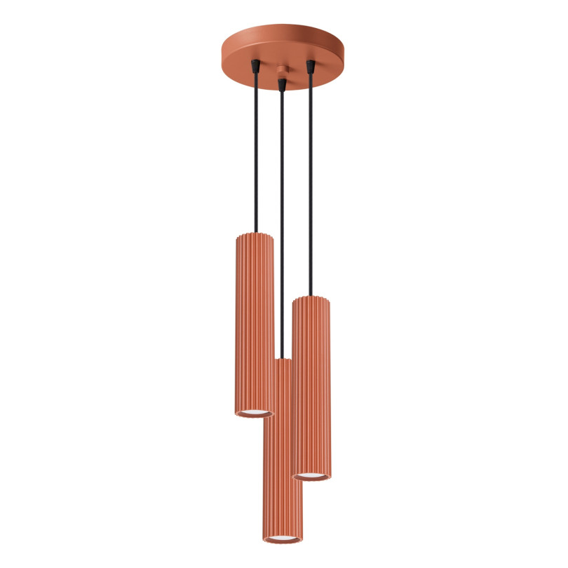 Lampe suspendue Elaen 3P rouge ocre