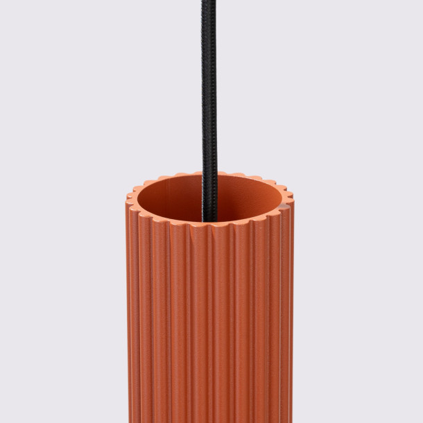 Lampe suspendue Elaen 3P rouge ocre