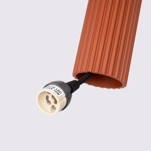 Lampe suspendue Elaen 3P rouge ocre