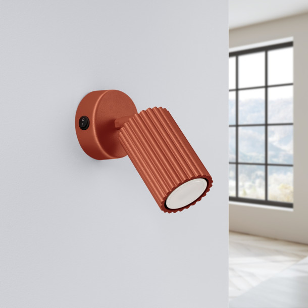 Applique Elaen rouge ocre avec interrupteur