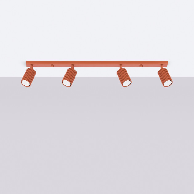 Plafonnier Elaen 4L rouge ocre