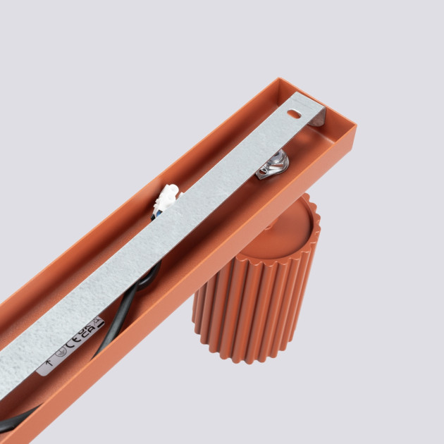 Plafonnier Elaen 4L rouge ocre