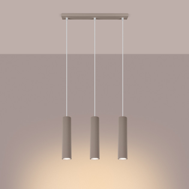 Lampe suspendue Elaen 3L taupe