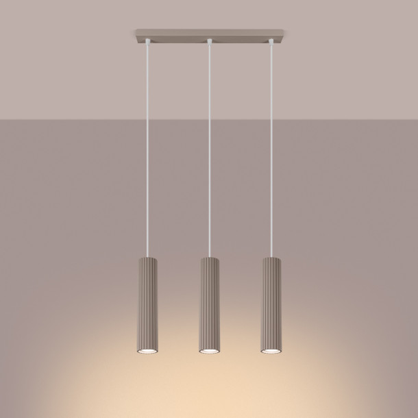 Lampe suspendue Elaen 3L taupe
