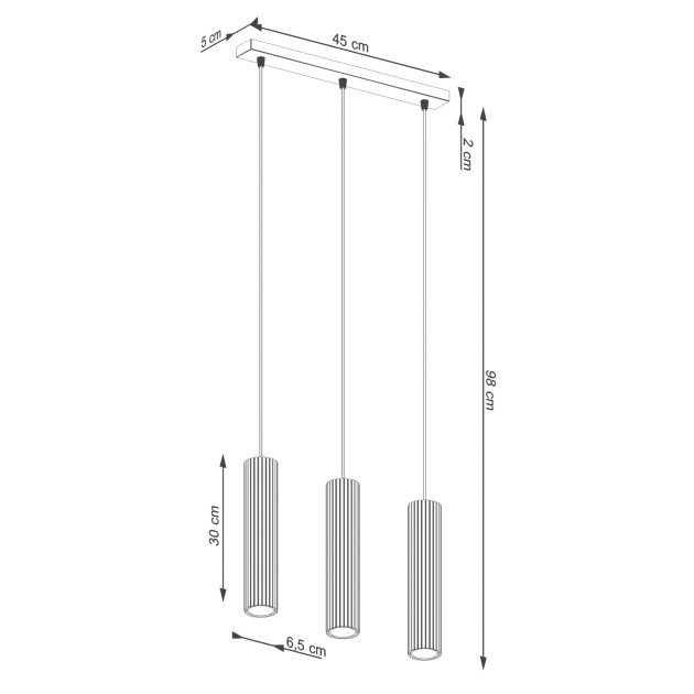 Lampe suspendue Elaen 3L taupe