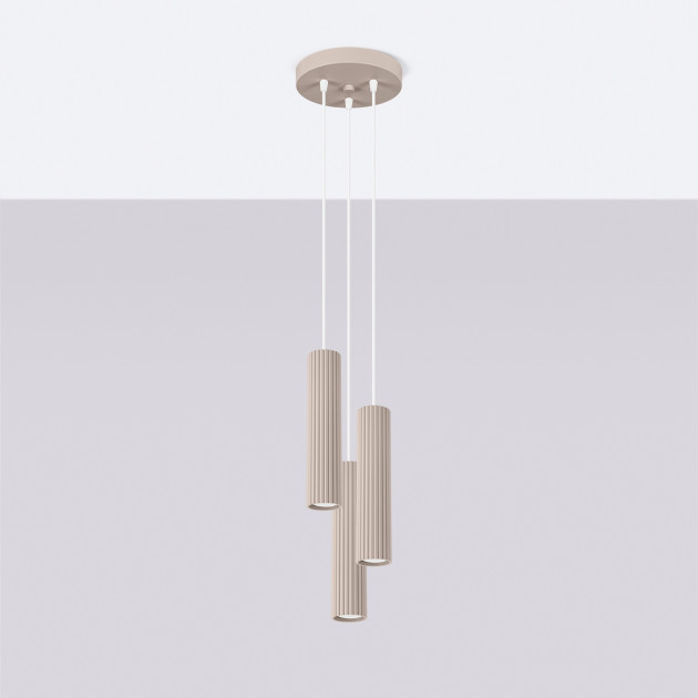 Lampe suspendue Elaen 3P taupe
