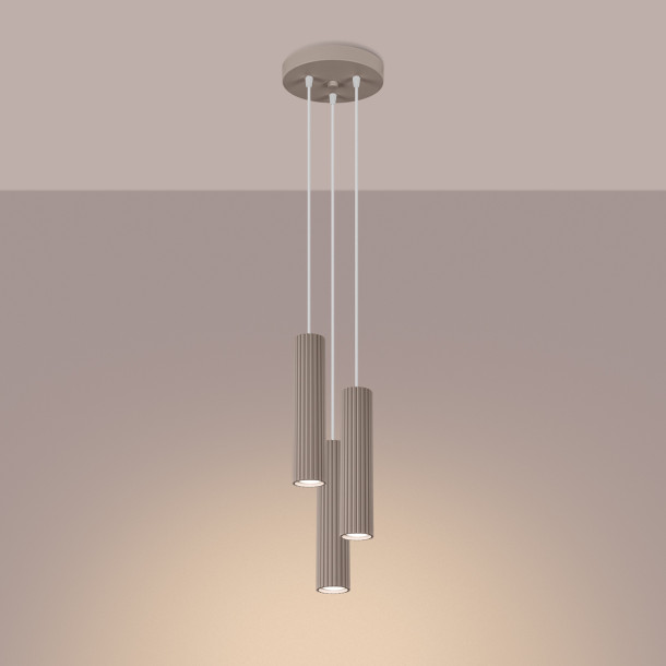 Lampe suspendue Elaen 3P taupe