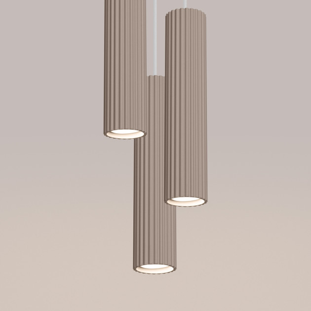Lampe suspendue Elaen 3P taupe