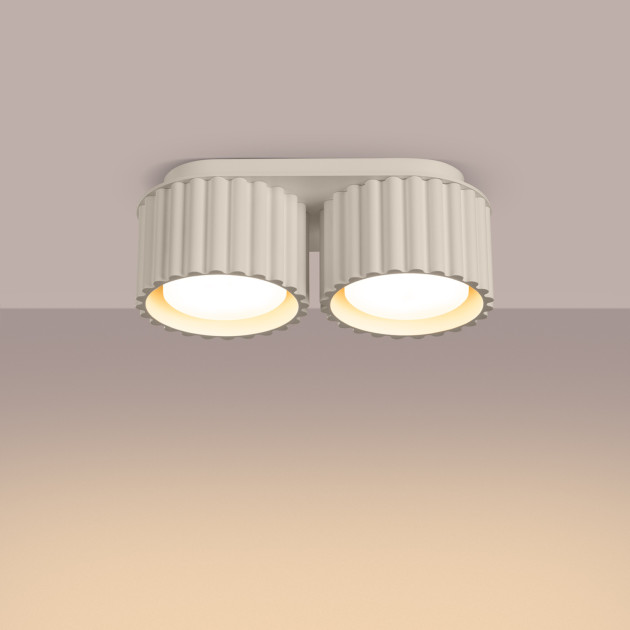 Plafonnier AURA 2 beige Gx53