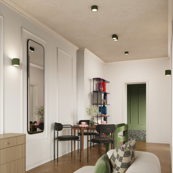 Plafonnier AURA 1 vert olive Gx53