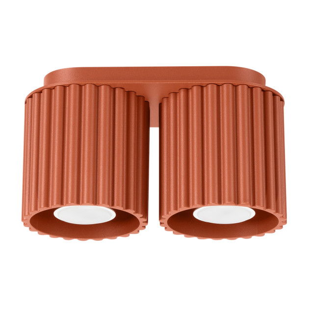 Plafonnier AURA 2 rouge ochra GU10