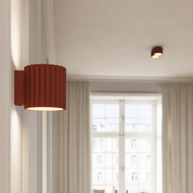 Plafonnier AURA 2 rouge ochra Gx53