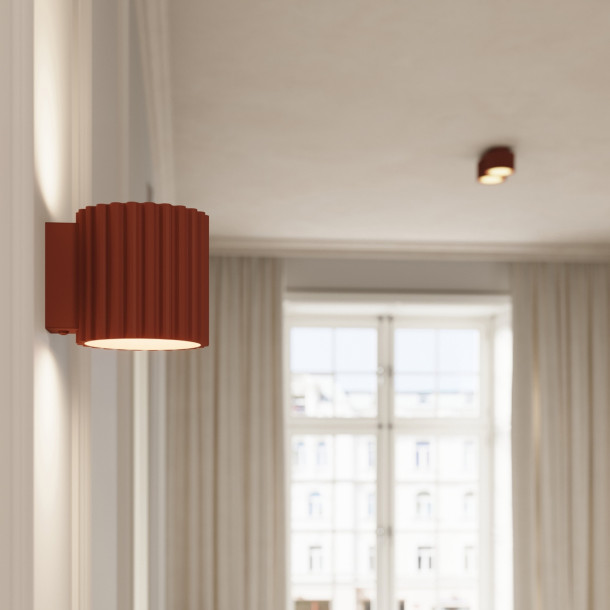 Plafonnier AURA 2 rouge ochra Gx53
