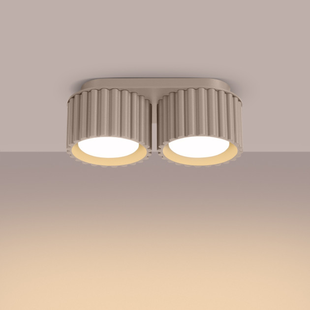 Plafonnier AURA 2 taupe Gx53