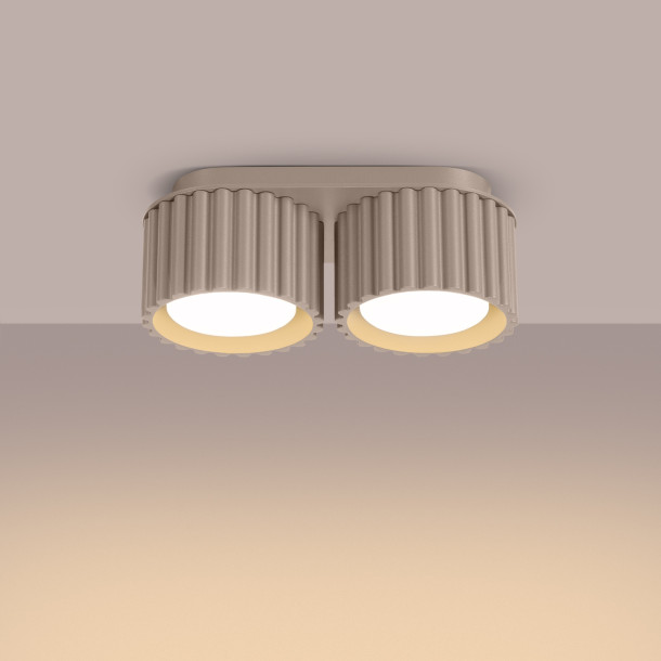 Plafonnier AURA 2 taupe Gx53