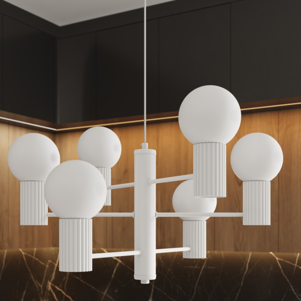 Lustre HALO 6 blanc